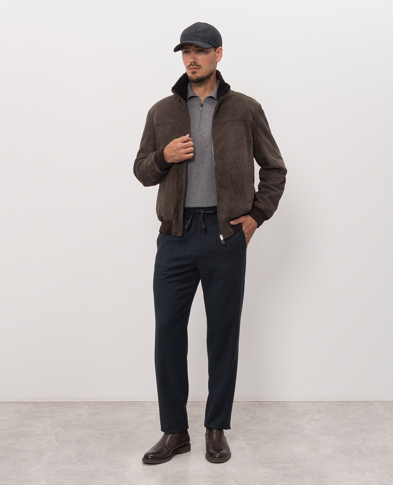 Brown suede jacket Canali 2
