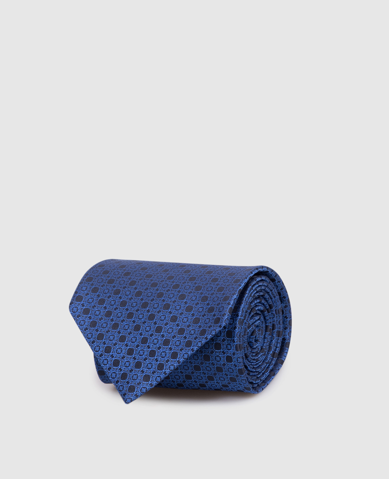 

Blue silk tie with branded pattern Stefano Ricci