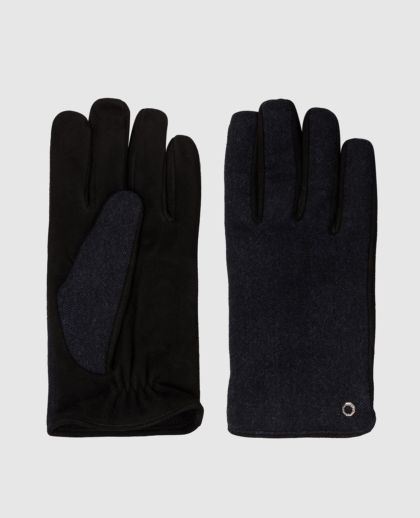 

Blue patterned combination gloves Stefano Ricci