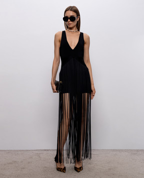 David Koma Black dress with fringe SS26DKKN01D