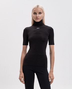 Off-White Black top with logo print 2FA00629T