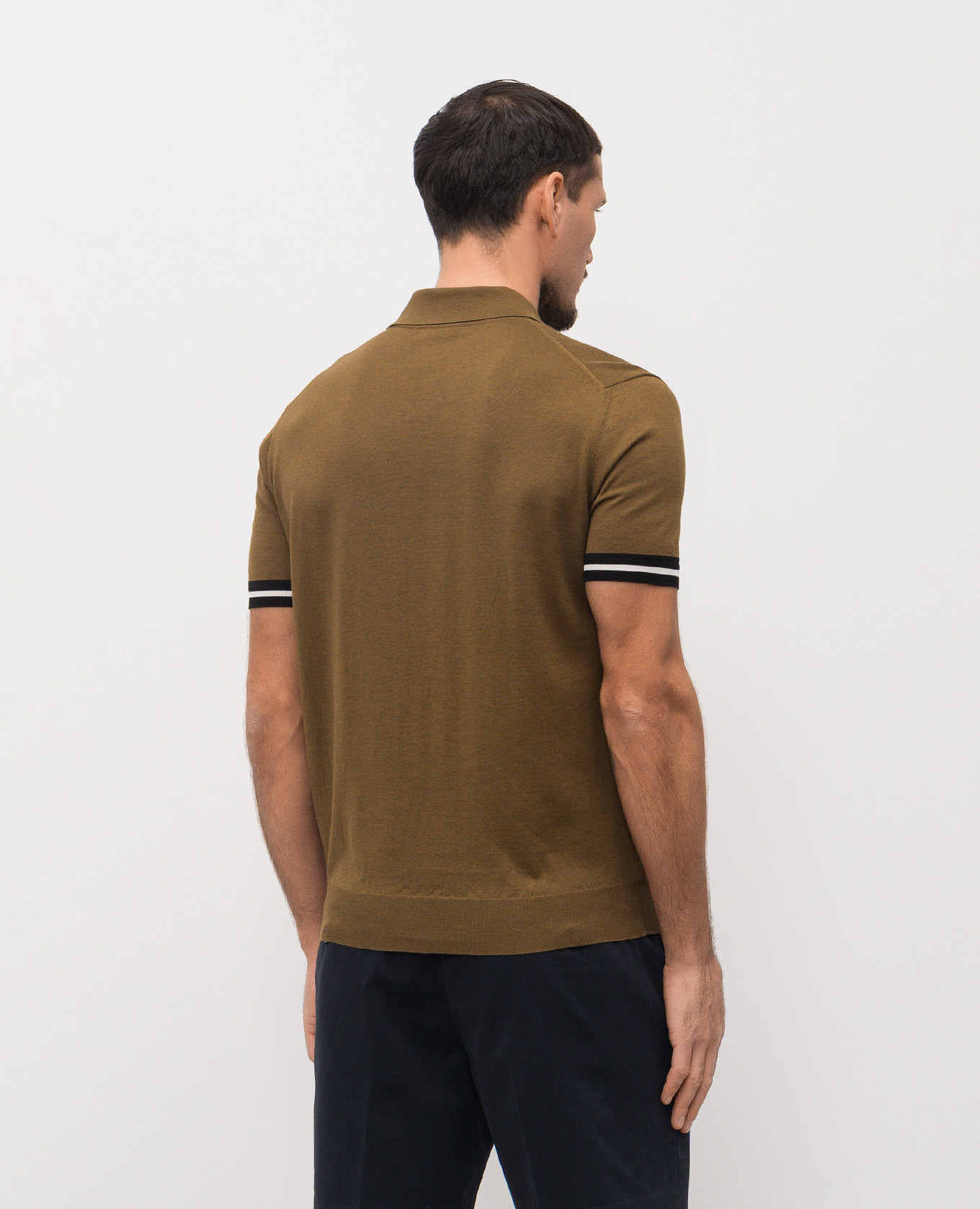 

Khaki silk polo Tom Ford