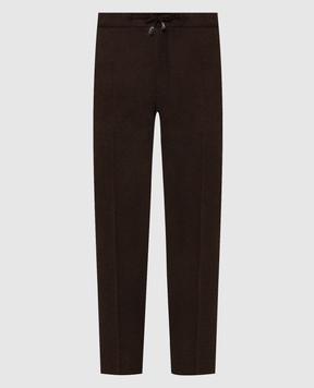 Enrico Mandelli Brown wool and cashmere pants GYMP015804