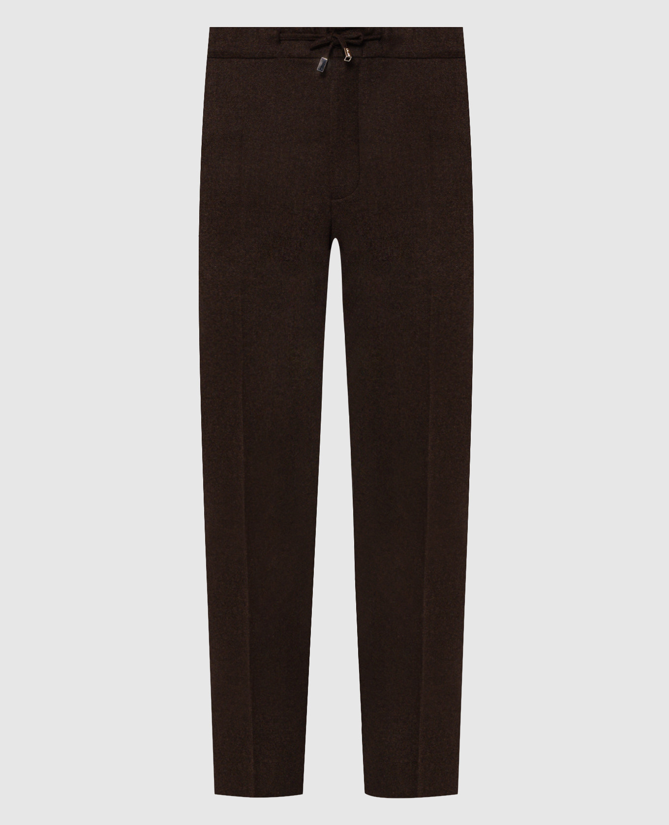 Brown wool and cashmere pants
