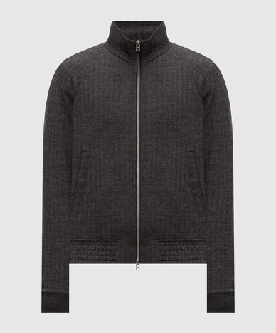 Gray jacket with wool and silk pattern