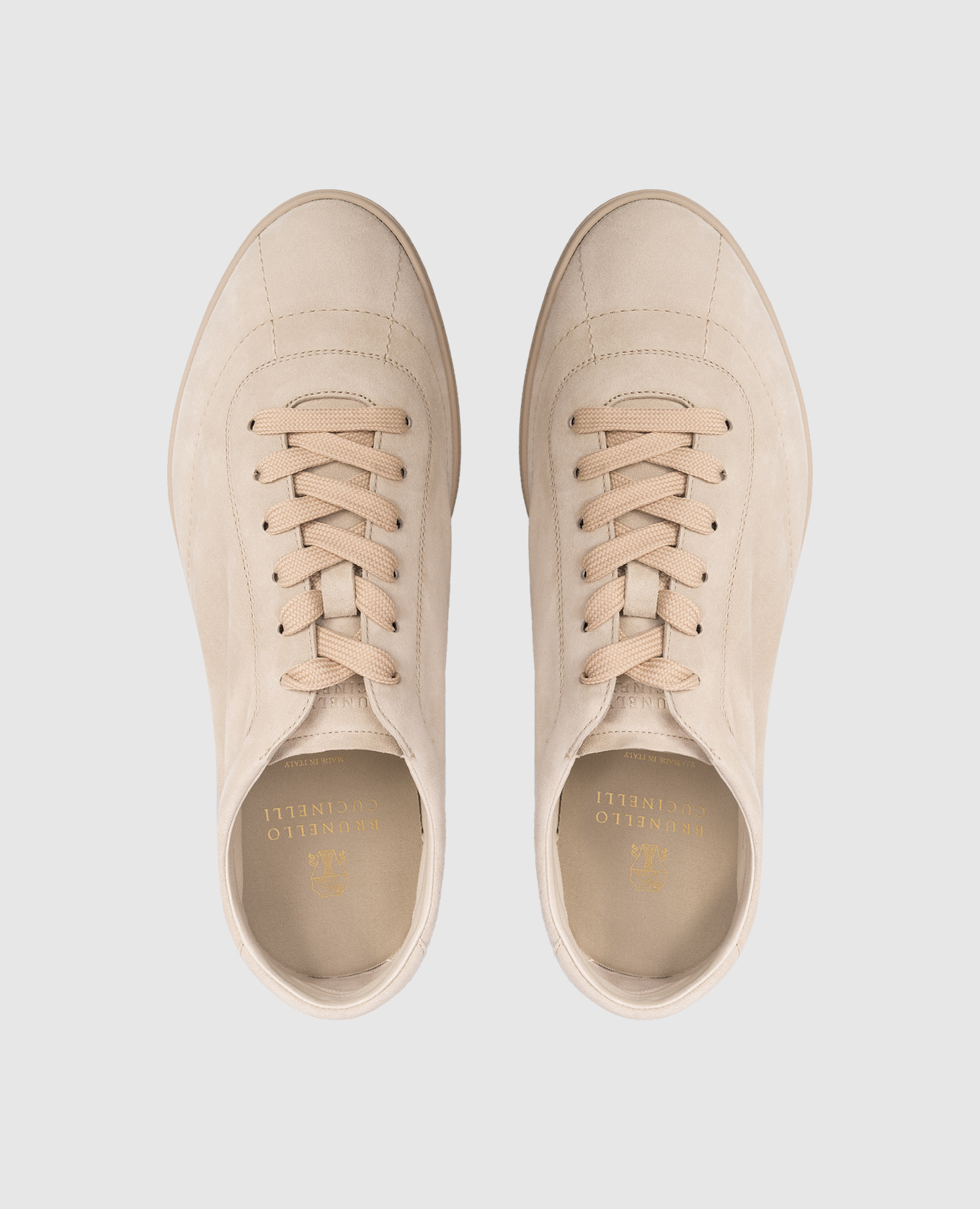 Beige suede sneakers Brunello Cucinelli 4