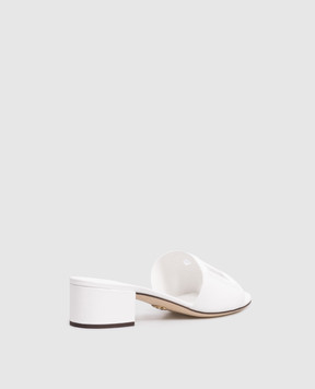 Dolce&Gabbana White leather mules with logo CR1755AY329