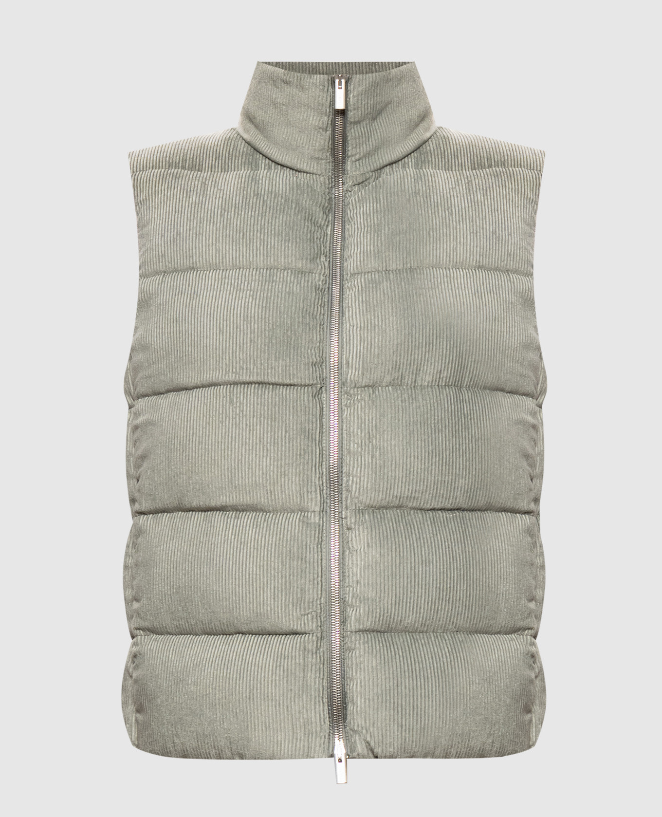 Green corduroy down vest