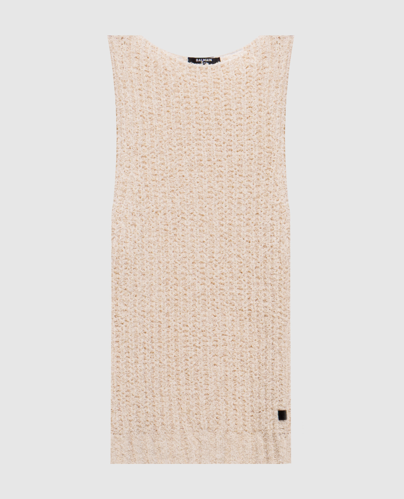 

Beige tweed top Balmain