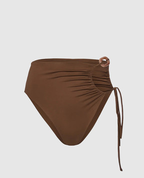 Magda Butrym Brown swimsuit panties with drape SWIMBOTTOM01616426