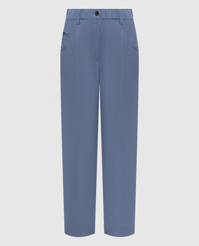 Brunello Cucinelli Blue linen pants MH126P9148