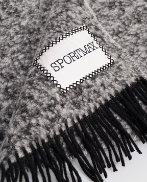 Max Mara Sportmax Gray LIRICHE wool scarf LIRICHE