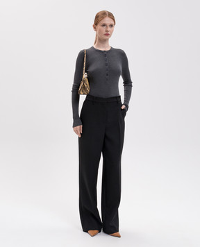 Simkhai Susanne grey ribbed silk and cashmere bodysuit 5268009K