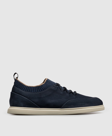 Navy blue nubuck sneakers