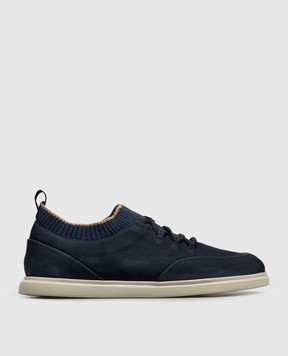 Lanciotti De Verzi Navy blue nubuck sneakers SNEAKERS