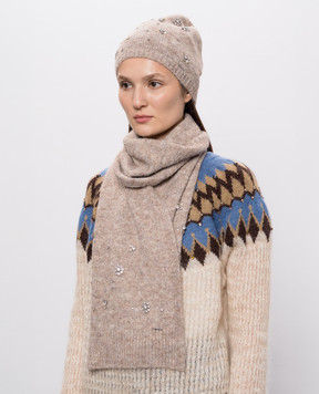 Twinset Beige hat with applique 262TO5610