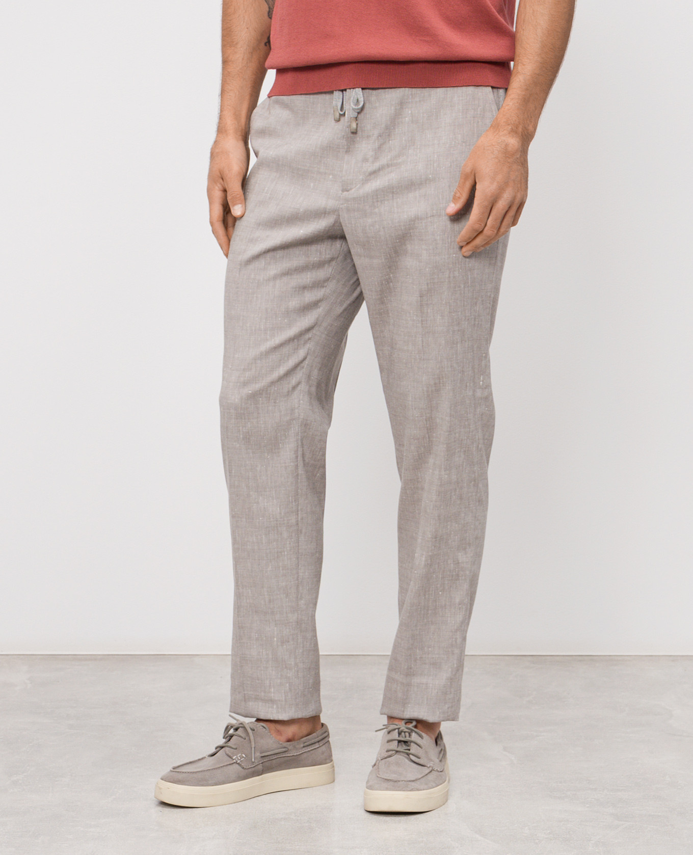 

Gray linen and wool pants Peserico, Grey