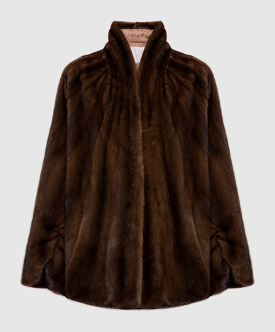 Brown mink fur coat