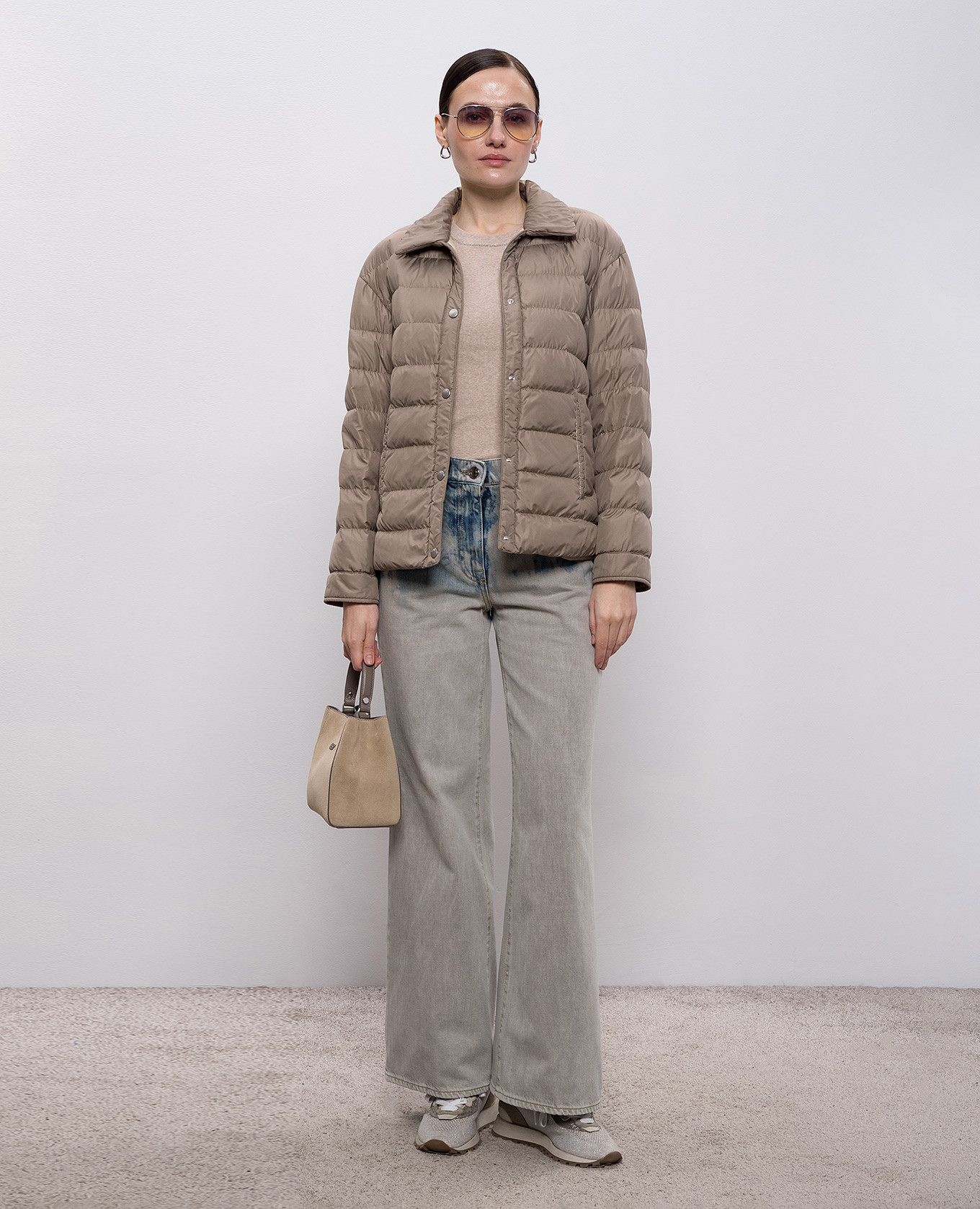 

Brown down jacket with monil chain Peserico