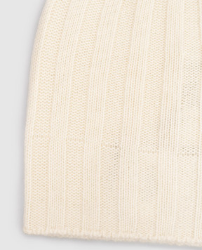 Pini Parma White ribbed cashmere hat CUFFIABEIGE