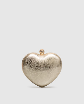 Twinset Gold heart-shaped clutch 262TD8100