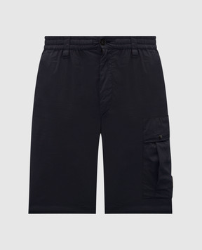 C.P. Company Blue shorts with logo patch MBE254A006439G