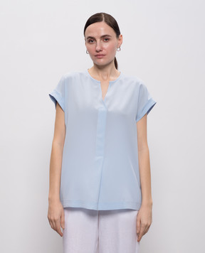 Peserico Blue silk top A0688907325