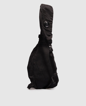C.P. Company Black sling bag with logo patch MAC735A005269G
