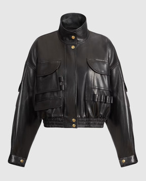 Balmain Black leather jacket HF1TFA85LE35