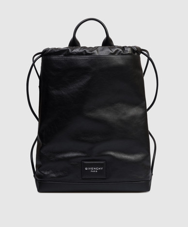Black Antigona leather backpack with logo