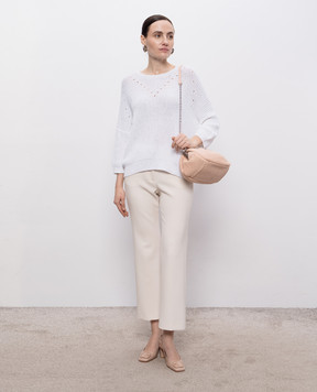 Peserico White sweater with sequins S99149F0509110