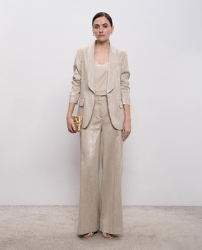 Peserico Beige linen jacket with lurex E0123200598