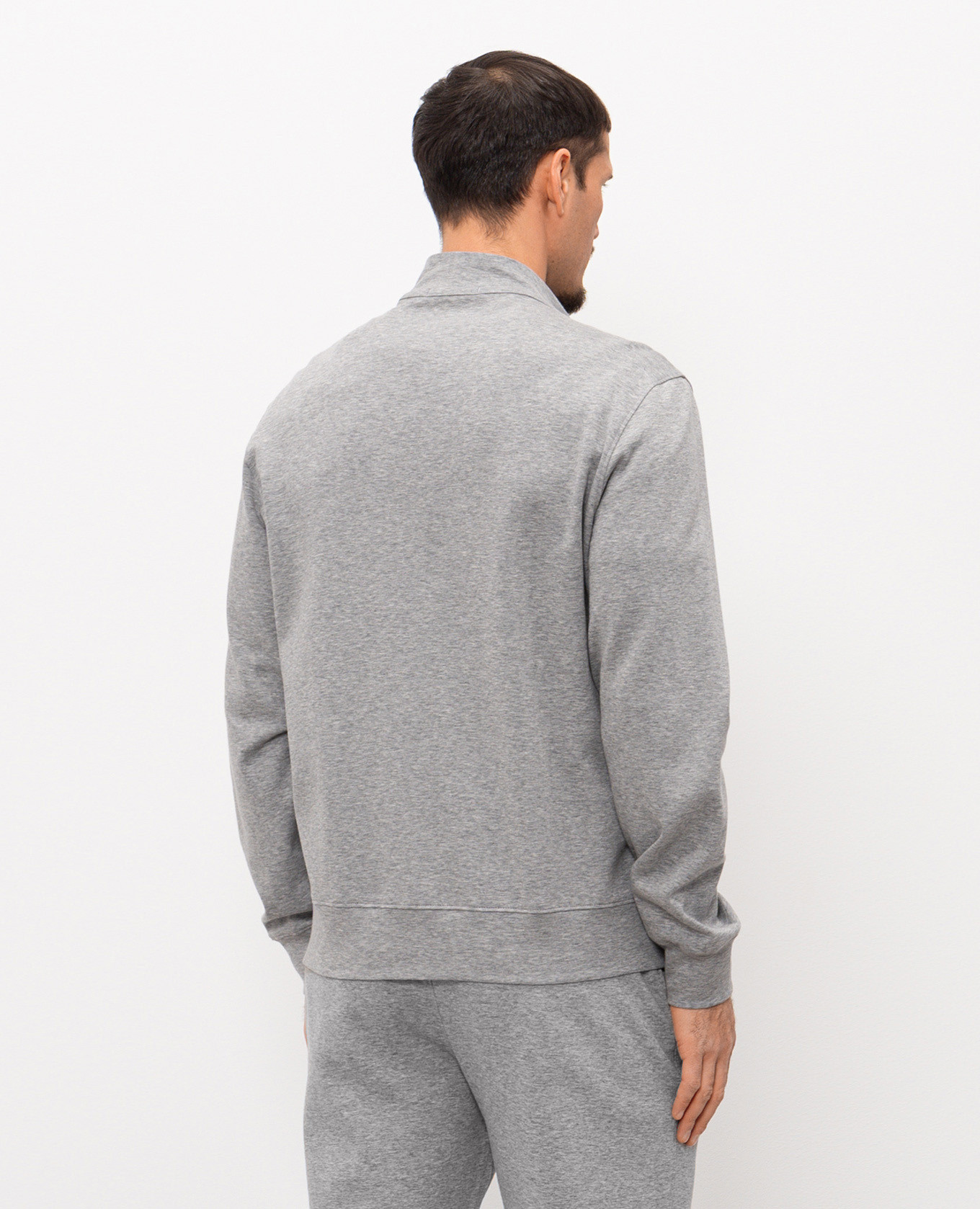 Grey melange sports jacket with embroidered emblem ISAIA 4