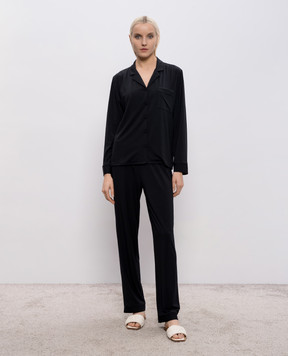 Dore & Rose Black pajamas with logo patch TENCELPJSET