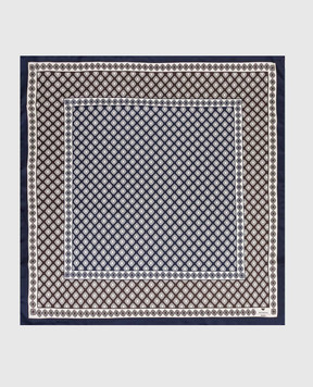 Max Mara Weekend ONESTO blue printed silk scarf WKAONESTO