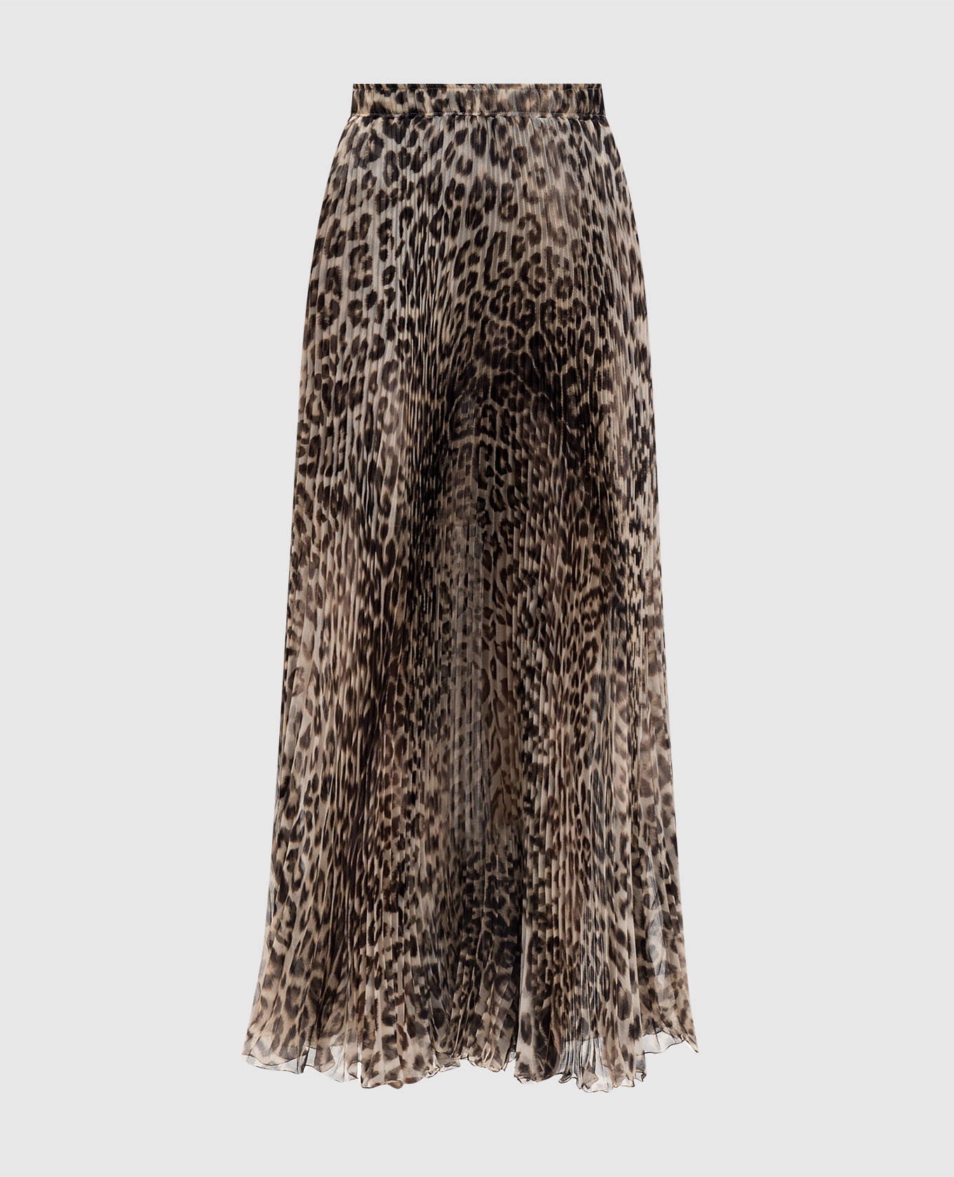

Beige silk midi skirt with animal print Ermanno Scervino