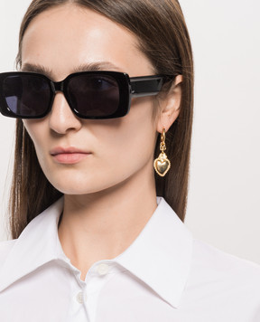 Dolce&Gabbana Gold heart-shaped earrings WES8S1W1111