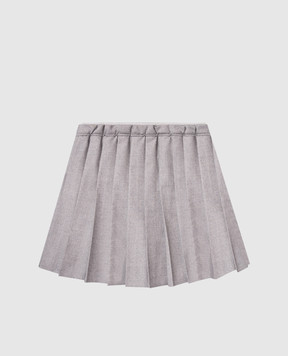 Brunello Cucinelli Children's gray pleated skirt with wool BB122G094A