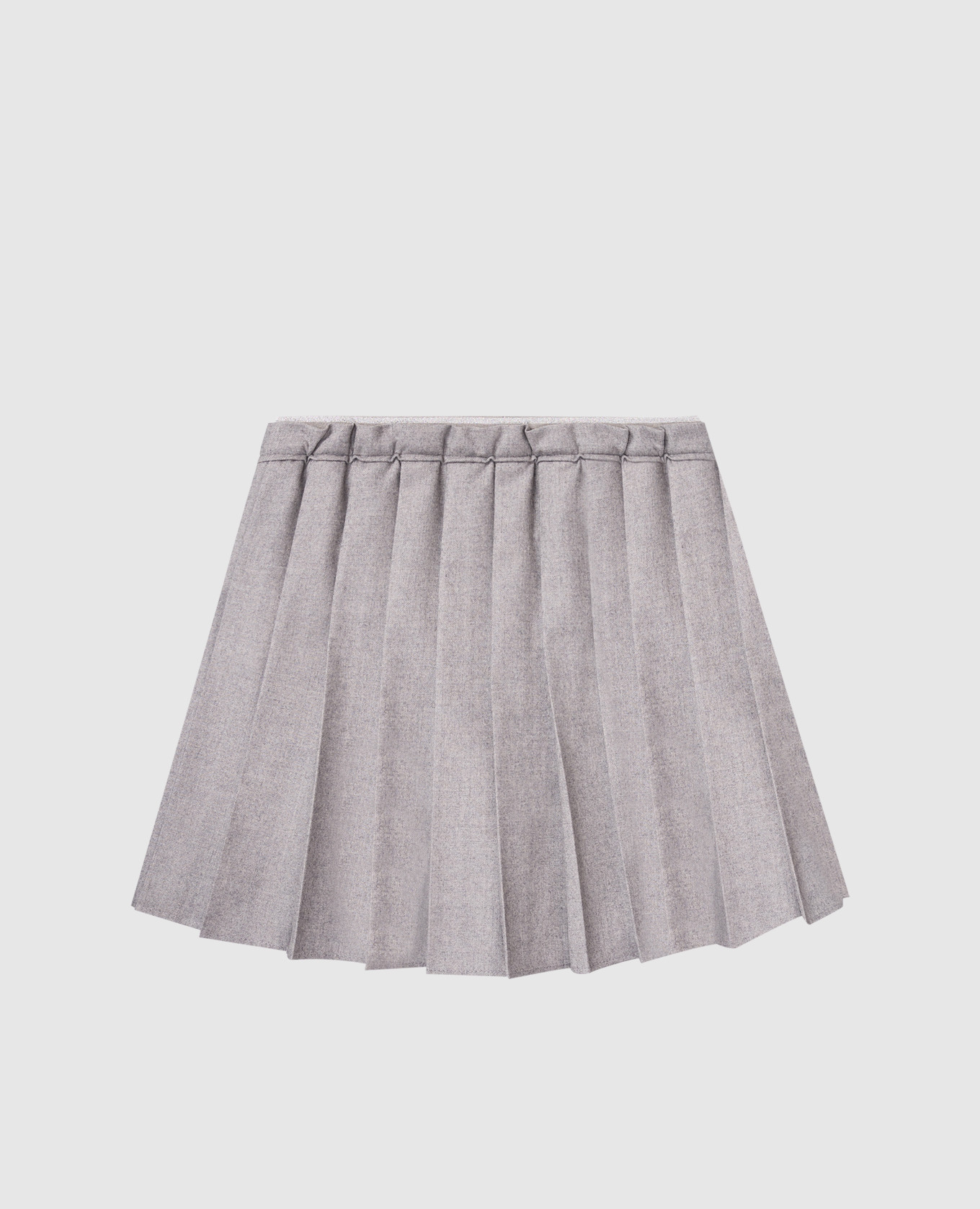 Children's gray pleated skirt with wool Brunello Cucinelli 2