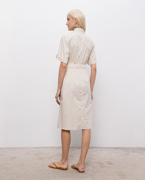 Peserico Beige midi shirt dress with lapels S0255301979