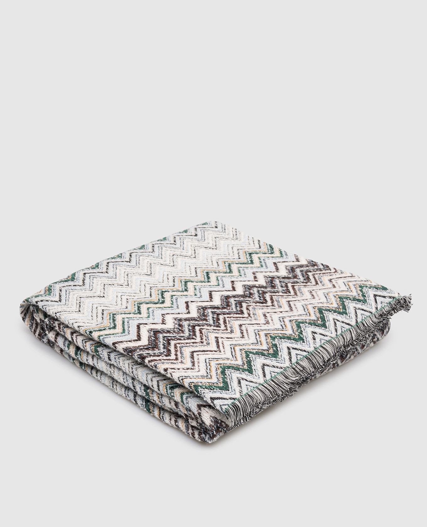 

Forest plaid with wool and cashmere Missoni Home, White