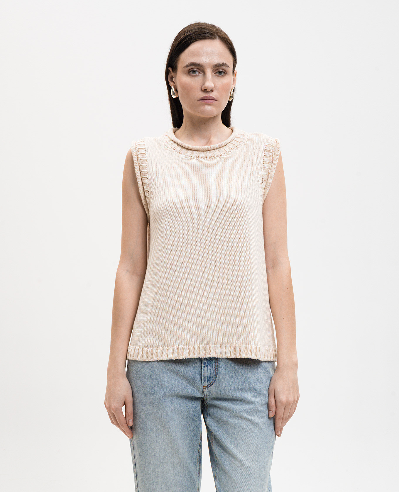 

Beige Effy linen and silk vest Loulou de Saison