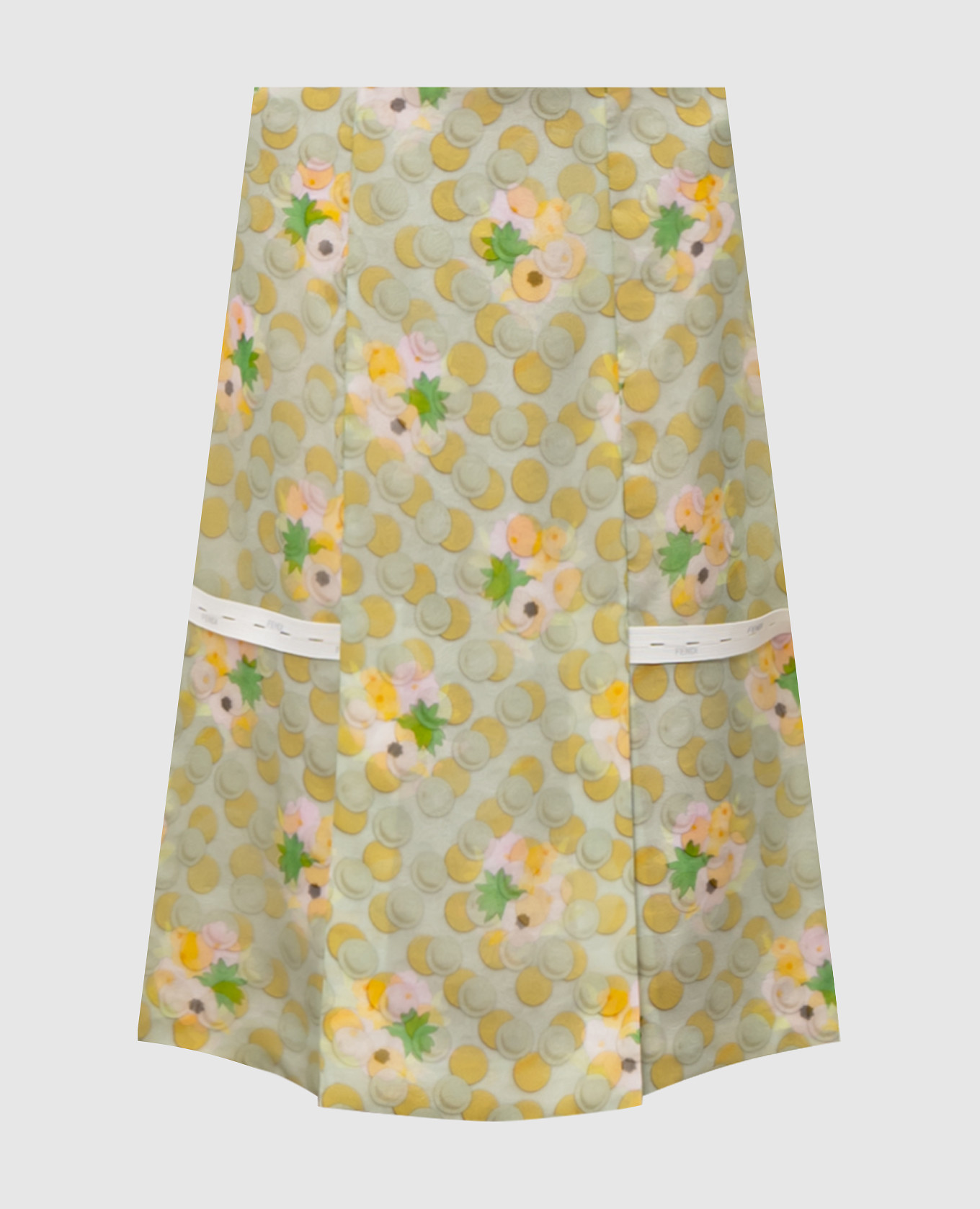 Green printed silk skirt Fendi