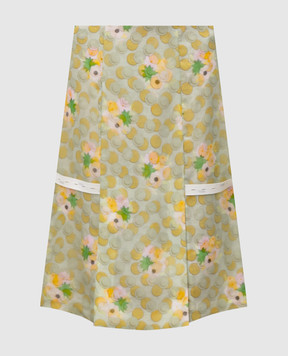 Fendi Green printed silk skirt FQ7721AW9S