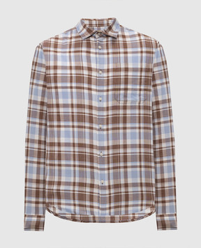 Woolrich Brown checkered shirt CFWOSI2023MRUT5321