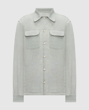 Pini Parma Green shirt made of wool, silk and linen OVERSHGREE