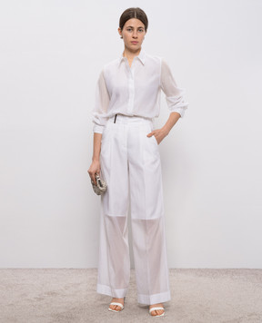Peserico White silk shirt with chain A0631608372