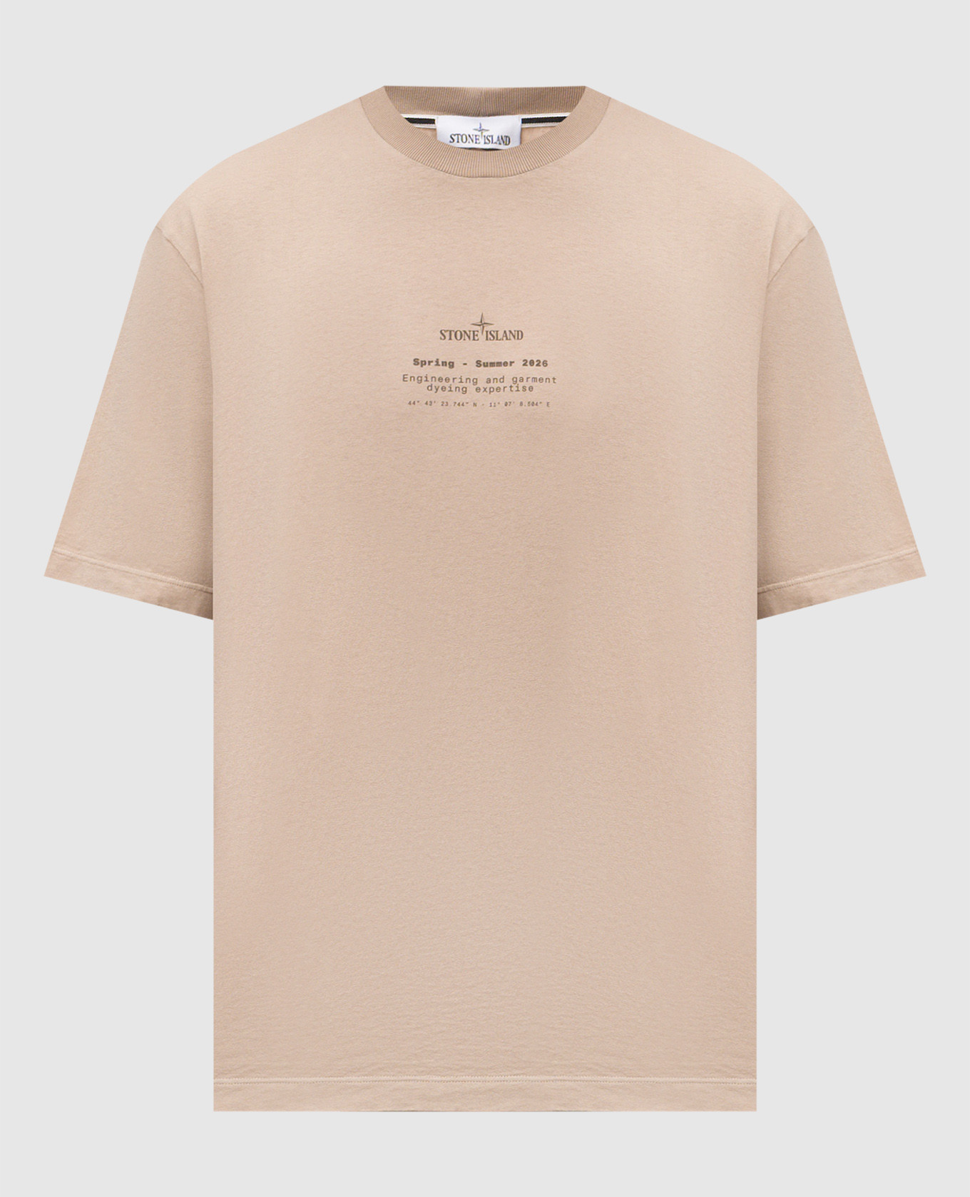 

Beige T-shirt with logo print Stone Island