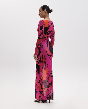 PUCCI Pink maxi dress with Orchidee print 6HJI356H739