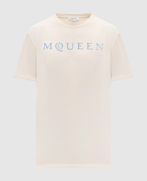 Alexander McQueen Beige T-shirt with logo 847750QTAD5
